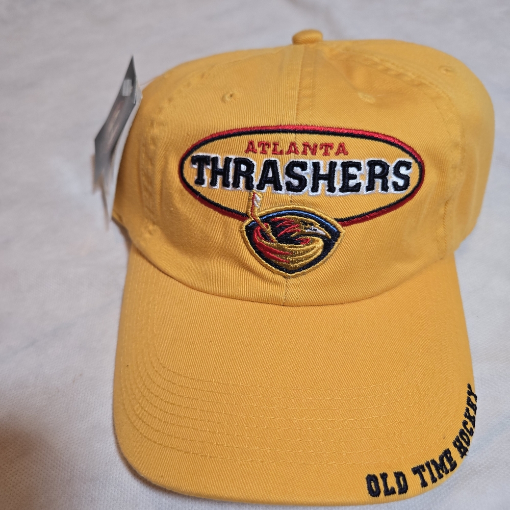Vintage Atlanta Thrashers Yellow Old Time Hockey Adjustable Hat Cap